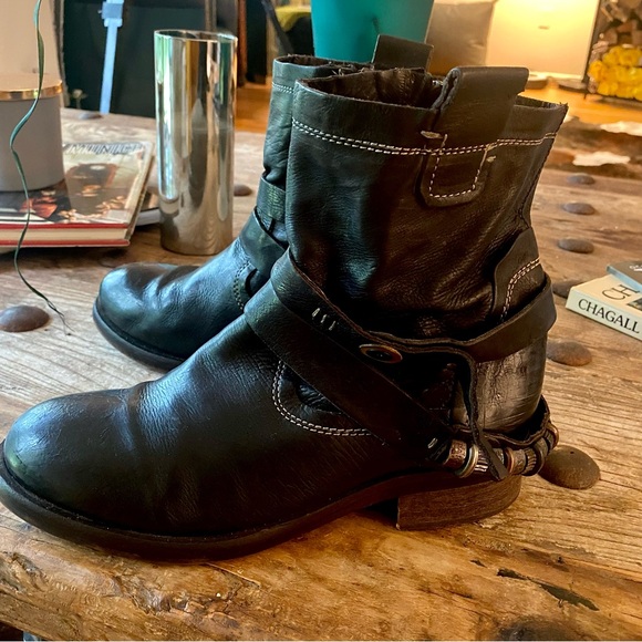 PAKROS Italy Rugged Moto Boots. Black Leather with Cool Metal Chain  EU 41 🇮🇹 - Picture 5 of 15